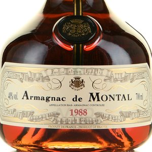 Armagnac Bas Armagnac de Montal 1988 years - арманьяк Баз Арманьяк де Монталь 1988 года 0.7 л