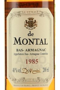 Armagnac de Montal Bas Armagnac - арманьяк де Монталь Ба Арманьяк 1985 года 0.2 л в д/у