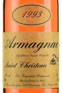 Armagnac Saint Christeau Millesime 1993 - арманьяк Сент Кристо Миллезимэ 1993 года 0.7 л в п/у