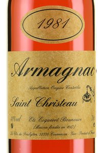 Armagnac Saint Christeau Millesime 1981 - арманьяк Сент Кристо Миллезимэ 1981 года 0.7 л в п/у