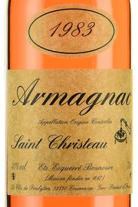 Armagnac Saint Christeau Millesime 1983 - арманьяк Сент Кристо Миллезимэ 1983 года 0.7 л в п/у