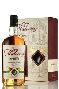 Malecon Reserva Superior 10 anos in gift box - ром Малекон Резерва Супериор 10 лет 0.7 л в п/у + 2 бокала