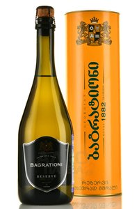 Bagrationi Reserve - вино игристое Багратиони Резерв 0.75 л белое полусухое в тубе