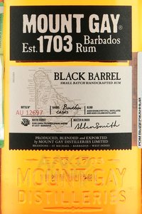 Mount Gay Black Barrel - ром Маунт Гай Блэк Барэл 0.7 л