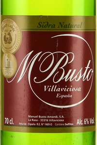 M Busto Natural - сидр М Бусто 0.7 л негазированный сухой