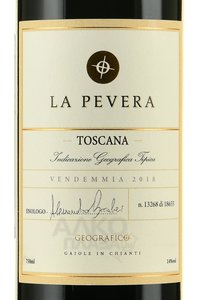 Вино La Pevera Toscana Geografico 0.75 л красное сухое этикетка