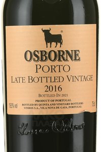 Osborne Late Bottled Vintage 2010 - портвейн Осборн Лэйт Ботлд Винтаж 2010 0.75 л