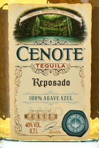 Tequila Cenote Reposado 100% blue agave - текила Сеноте Репосадо 100% голубой агавы 0.7 л
