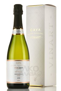 Cava Vinart Vintage Reserva - вино игристое Кава Винарт Винтаж Резерв 0.75 л белое экстра брют в п/у