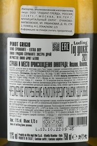 Pinot Grigio Spumante Extra Dry - вино игристое Пино Гриджо Спуманте Экстра Драй 0.75 л белое брют