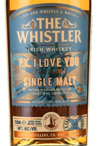 The Whistler P.X. I Love You Single Malt Irish Whiskey - виски Уистлер Пи.Икс Ай Лав Ю Сингл Молт Айриш Виски 0.7 л