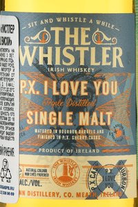 The Whistler P.X. I Love You Single Malt Irish Whiskey - виски Уистлер Пи.Икс Ай Лав Ю Сингл Молт Айриш Виски 0.05 л