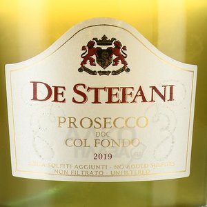 De Stefani Prosecco DOC Col Fondo - вино игристое Де Стефани Просекко Кол Фондо ДОК 0.75 л белое сухое