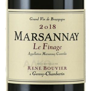 Marsannay Le Finage Rene Bouvier - вино Марсане Ле Финаж Рене Бувье 0.75 л красное сухое