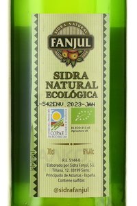 Fanjul Natural Ecologica - сидр Фанжул Натурал Экологика 0.7 л