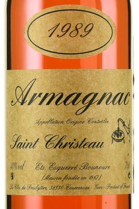 Armagnac Saint Christeau Millesime 1989 - арманьяк Сент Кристо Миллезимэ 1989 года 0.7 л в п/у