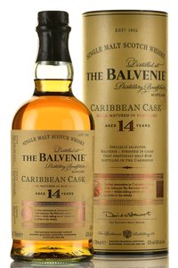 The Balvenie Caribbean Cask Aged 14 years old in tube - виски Балвени Карибиен Каск 14 лет 0.7 л в тубе