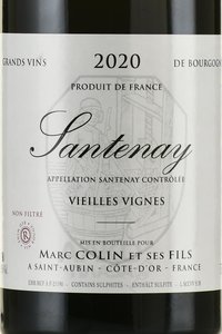 Santenay Vieilles Vignes - вино Сантне Вьей Винь 0.75 л красное сухое