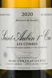 Saint-Aubin Premier Cru Les Combes - вино Сент-Обен Премье Крю ле Комб 0.75 л белое сухое