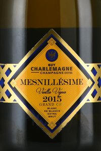Champagne Guy Charlemagne Cuvee Mesnillesime Vieilles Vignes - шампанское Шампань Ги Шарлемань Кюве Менилезим Вьей Винь 0.75 л белое экстра брют