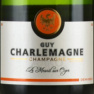 Champagne Guy Charlemagne Demi-Sec - шампанское Шампань Ги Шарлемань Деми-Сек 0.75 л белое полусухое