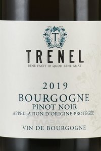 Bourgogne Pinot Noir Trenel - вино Бургонь Пино Нуар Тренель 0.75 л красное сухое