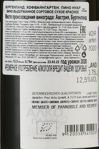 Burgenland Hofweingarten Pinot Noir - вино Бургенланд Хофвайнгартен Пино Нуар 0.75 л красное сухое