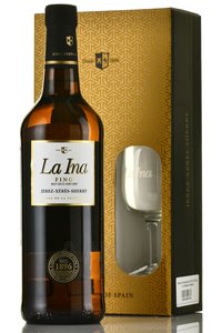 La Ina Fino Jerez - херес Ла Ина Фино 2016 год 0.75 л в п/у с бокалом