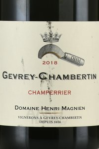 Henri Magnien Gevrey-Chambertin Champerrier - вино Домен Анри Маньян Жевре-Шамбертен Шамперье 2018 год 0.75 л красное сухое