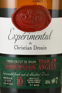 Christian Drouin Calvados 10 ans Rhum J.M Angels - кальвадос Кристиан Друэн Кальвадос 10 лет Ром Джей Эм Энджелс 0.7 л