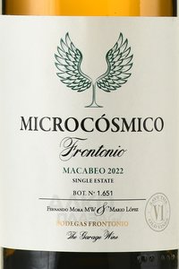 Frontonio Microcósmico Macabeo - вино Фронтонио Микрокосмико Макабео 2022 год 0.75 л белое сухое