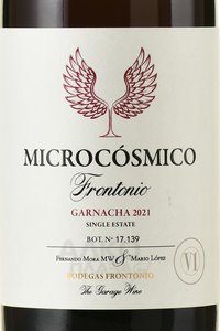 Frontonio Microcosmico Garnacha - вино Фронтонио Микрокосмико Гарнача 2021 год 0.75 л красное сухое