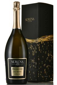 Prosecco Treviso Extra Dry Serena 1881 - вино игристое Просекко Тревизо Экстра Драй Серена 1881 1.5 л белое сухое в п/у