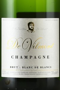 De Vilmont Brut Blanc de Blancs - шампанское Де Вильмонт Брют Блан Де Блан 2018 год 0.75 л белое брют в п/у
