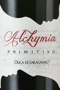 Duca di Saragnano Alchymia Primitivo - вино Дука Ди Сараньяно Алхимия Примитиво 2020 год 0.75 л красное полусухое