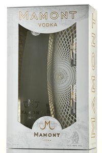 Mamont 0.7l Gift Box + 2 Shots - водка Мамонт 0.7 л + 2 стопки в п/у