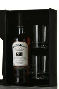 Bowmore No.1 - виски Боумор №1 0.7 л в п/у + 2 стакана