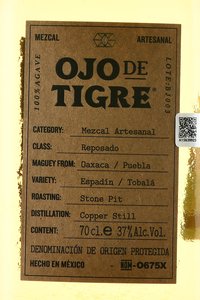 Mezcal Artesanal Ojo de Tigre Reposado - мескаль Артизаналь Охо де Тигре Репосадо 0.7 л