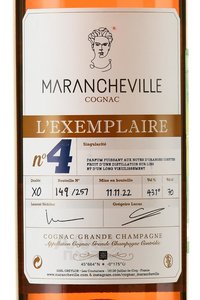 Marancheville L’Exemplaire №4 Cognac Grande Champagne - коньяк Мараншвиль Л’Экземплер №4 Гран Шампань 0.7 л