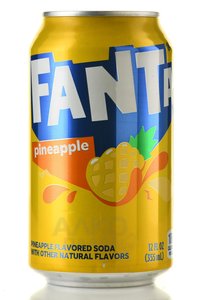 Fanta Pineapple - напиток безалкогольный сильногазированный Фанта Ананас 355 мл ж/б
