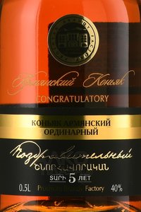 Congratulatory 5 years - коньяк Поздравительный 5 лет 0.5 л